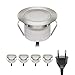 ledscom.de LED Boden-Einbauleuchte BIMI für außen warm-weiß, je 50lm, IP67, 45mm Ø 5er Set