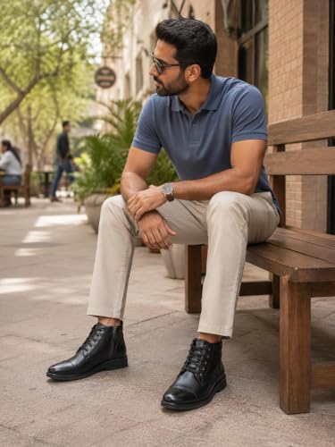 Zoom Shoes ZA-1165 Men's Black Leather Boots - Image 3
