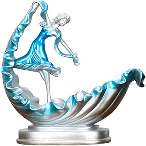 XIAOJUN Statue People Sculpture Girl Statue Figurines Decor Modern TV Cabinet Desktop Coffee Table Crafts 27 * 27cm Figurines (Color : B) Cover