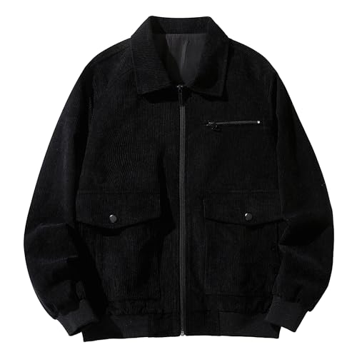 Manteau bomber homme en velours côtelé premium et isolation polaire chaude
