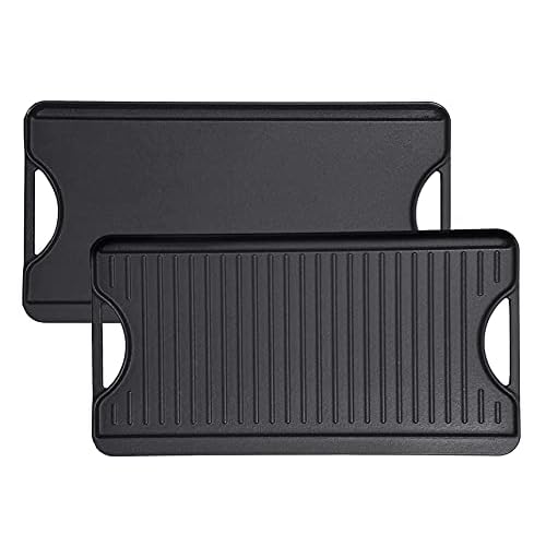 GasSaf Cast Iron Reversible Griddle 20x10.5 Stovetop