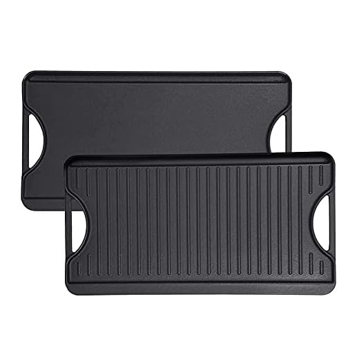 GasSaf Cast Iron Reversible Griddle with Handles, 20 Inch x 10.5 Inch Big Grill Pan for Stovetop
