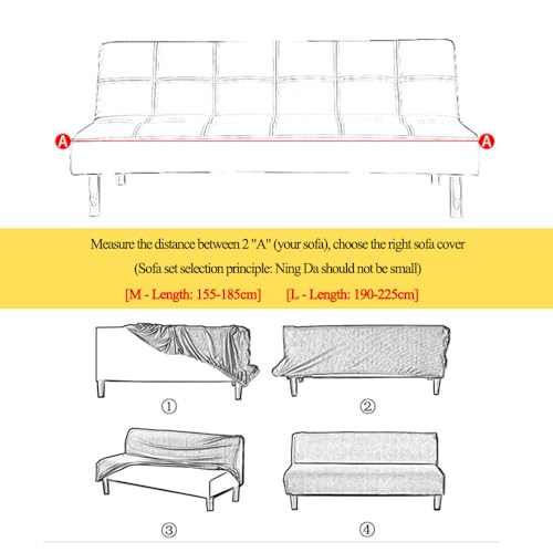 DOTBUY-SHOP Ohne Armlehne Sofahusse Stretch, Weich&Bequem Sofa Abdeckung, Sofa Überzug Armloser Möbel Protector (160-190cm,Dunkelgrau)