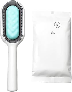 Moniss 4 em 1 atualizado pente de remoção de pêlos para limpeza de animais de estimação com 10 peças toalhetes removedor de pêlos de animais de estimação removedor de pêlos de gatos e cães removedor de nós de animais de estimação escova de estimação para massagem e remoção de cabelos soltos-verdes