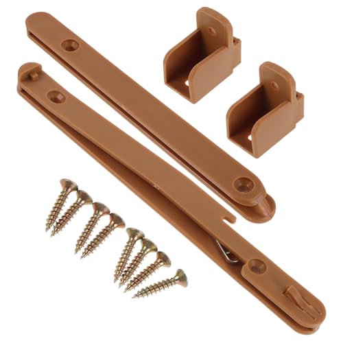 TEMPNAP Conector de Barandilla para Bebés, Juego de Riel de Plástico Ajustable Marrón Claro Tornillos, Kit para Ensamblaje de Muebles y Proyectos de Bricolaje