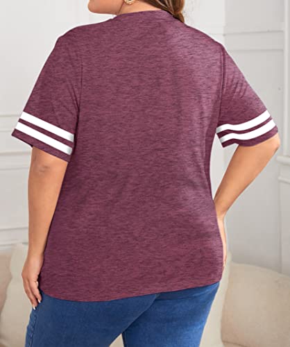 Plus Size Women Be Kind Shirts Cute Kindness Heart Blessed Graphic Tees Inspirational Teacher Tops (B-Red, 3X-Large) — view 3