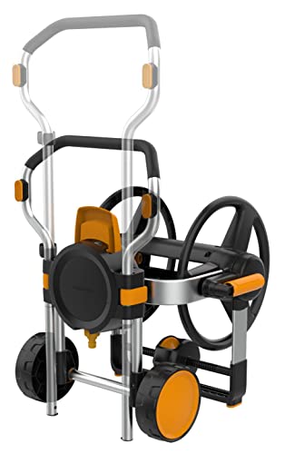 Fiskars – Chariot à tuyau d'arrosage 30m Ø19mm – Poignée télescopique SoftGrip™ – Oscillateur intégré – Rotation 360° pour arrosage étendu - vue 7