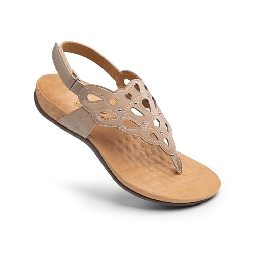 Image of Athlefit Orthopedic Sandals for Women Summer Adjustable Orthotic Thong Sandals with Arch Support