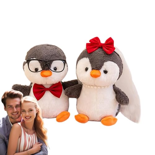 Peluche de pingouin de mariage | Duo de poupées douces pour décoration