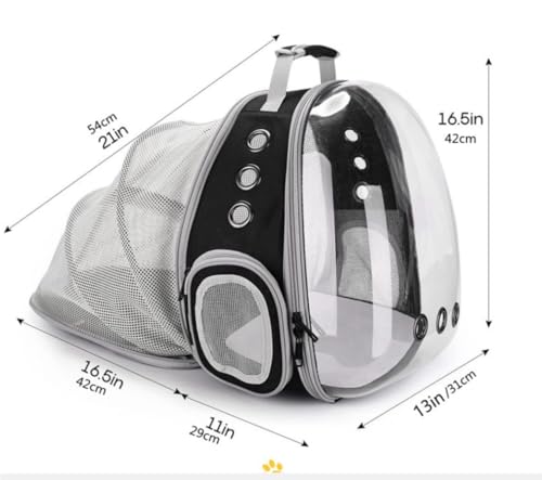 Sac à dos pour chat et petit chien extensible avec bulle transparente