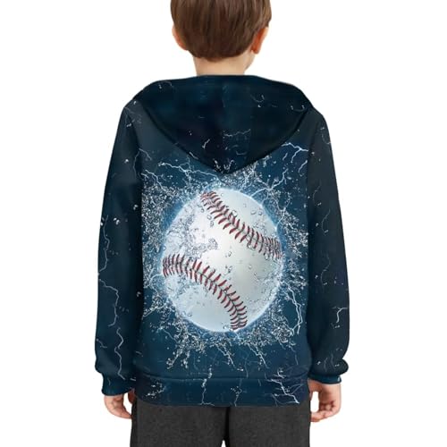 Image of WELLFLYHOM Boys Hooded Sweatshirts Hoodie Pullover Cool Graphic Crewneck Blouses Size 6-16