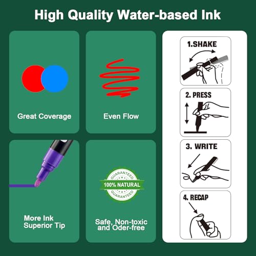 SILENART Liquid Chalk Markers - Chalkboard Markers - 8 Pack, 3mm - image 7