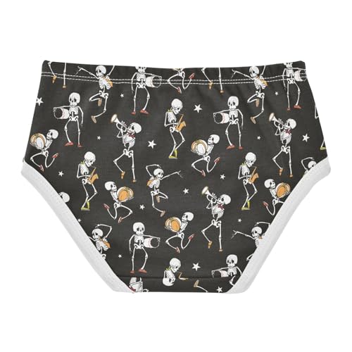 Little Girls' Soft Cotton Underwear Kids Breathable Comfort Halloween Skeleton Panties Briefs Toddler2