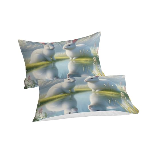 Housse de couette lapin 3D hypoallergénique et douce pour lit king size - 3