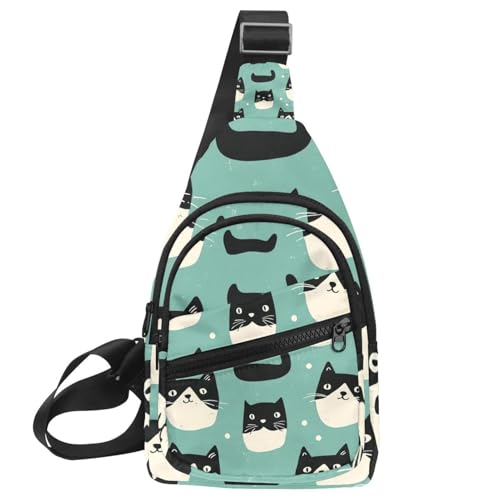Sac à dos en bandoulière homme motif vache mignonne multicolore, sacoche de transport 30x18cm