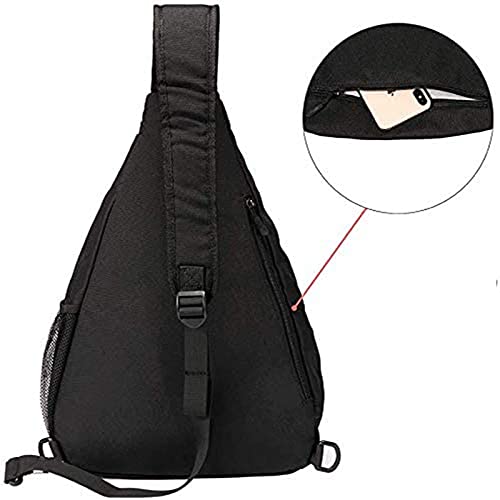 SUNSEATON Sling Bag, Sling Rucksack Wasserdicht, Gym Crossbody Bag, Schulterrucksack für Outdoor Wandern Camping (Schwarz)