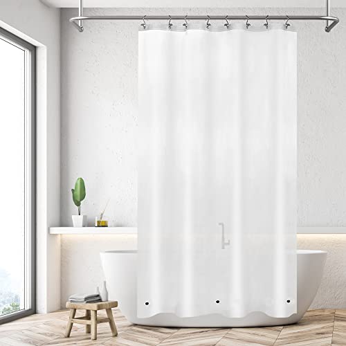 Image of Mrs Awesome Stall Shower Curtain Liner with 3 Magnets 48 x 72 inch, PEVA 8G Thick & Heavy Duty Plastic Shower Curtain for Bathroom, Waterproof, 48x72, Frost