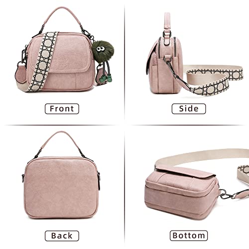 Love Deliver Crossbody Bags For Women Small Leather Purses For Ladies Shoulder Bag With 2 Detachable Straps (Pink) #TOP1
