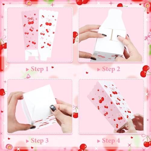 Image of K KUMEED 20 PCS Cherry Party Supplies,Cherry Popcorn Favor Boxes,Summer Fruit Cute Cherry Birthday Decorations Popcorn Bowls Popcorn Buckets Popcorn Bags for Baby Shower Daily Holiday (Large)
