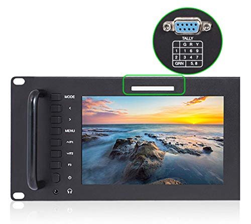 Image of FEELWORLD D71 Plus 3RU Dual 7 inch 3G SDI Broadcast Rack Mount Monitor 1920x1200 HD LCD IPS Screen with 3 Color Tally Light HDMI AV Input Output