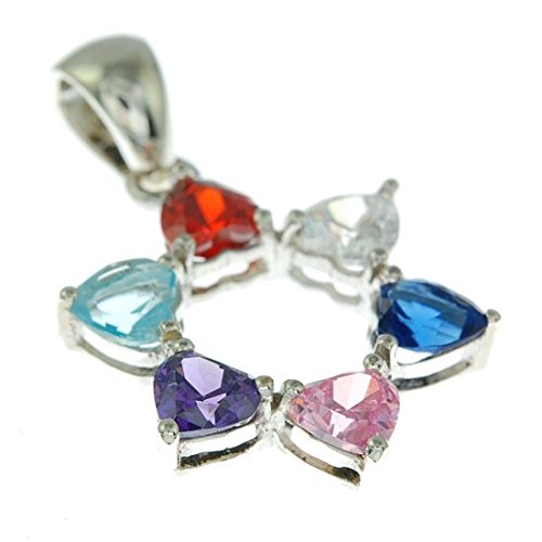 Stella di David ciondolo in cristalli viola con catenina in argento 925