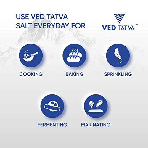 Image of VED TATVA Organic Himalayan Pink Rock Salt Powder /Sendha /Sindhav Namak - 450g Jar, Unrefined & Natural, Used for Cooking, Baking, Sprinkling, Fermenting, Marinating