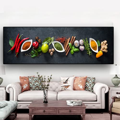 Impression sur toile cuisine panoramique 40x120cm haute définition pour restaurant