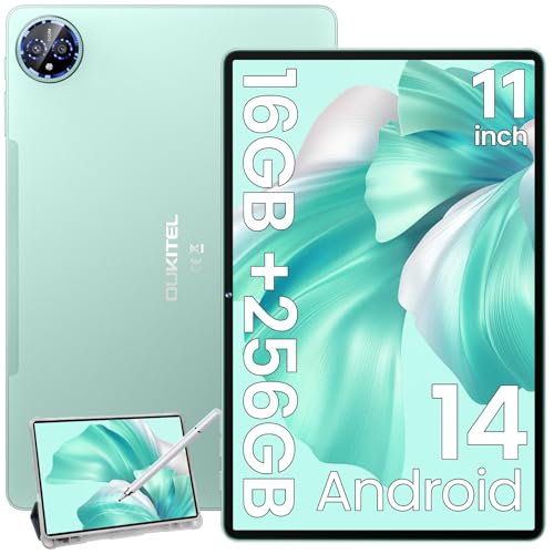 OUKITEL OT12 Tablet 11 Pulgadas - 16GB+256GB/TF 1TB Android 14 con Lápiz y Funda, Batería 8000mAh,...