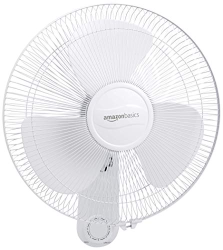 AmazonBasics High Speed 55 Watt Wall Fan for Cooling with Automatic Oscillation (400 MM), White