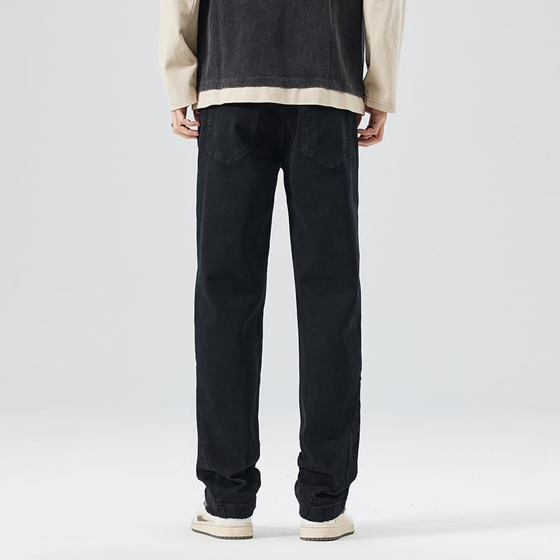 Men's Jeans Spring High Street Relaxed Pants Stretch Denim Trousers4