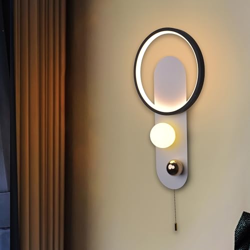 Image of Smartway Clique 25W Modern LED Wall Lamp | Ring Shape Decorative Wall Light for Living Room, Bedroom & Bedside | 3 Light Modes (Warm White, Natural White & Cool White)