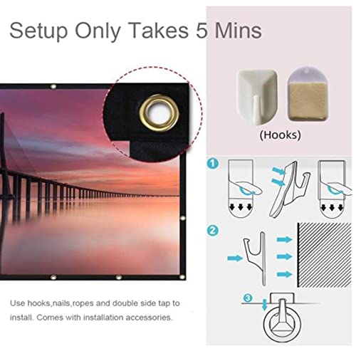 Pantalla plegable de proyector 60" para cine en casa miniatura 4