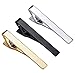 Ericotry 3 PCS Mens Classic Tie Clips Black Gold Sliver Necktie Tie Bar Clip Set for Regular Ties for Wedding Anniversary Business and Best Gift