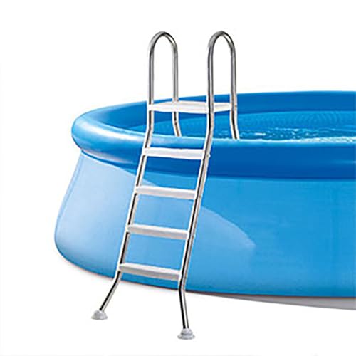 Escalera para piscina con 4 peldaños doble cara de acero inoxidable miniatura 1