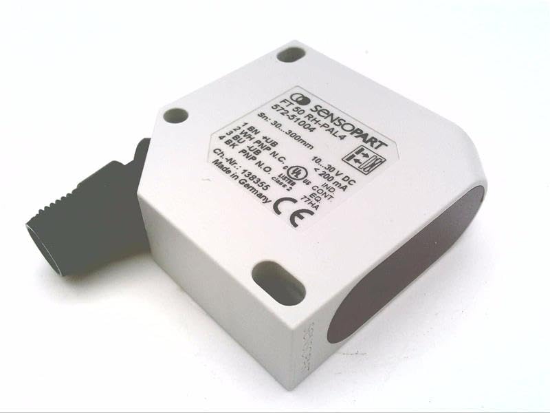 SENSOPART FT 50 RH-PAL4 Cube, PNP N.O./N.C, Diffuse, 300MM, BGS, PHOTOELECTRIC Sensor, (572-51004), IP67, Plug M12, 4 PINS