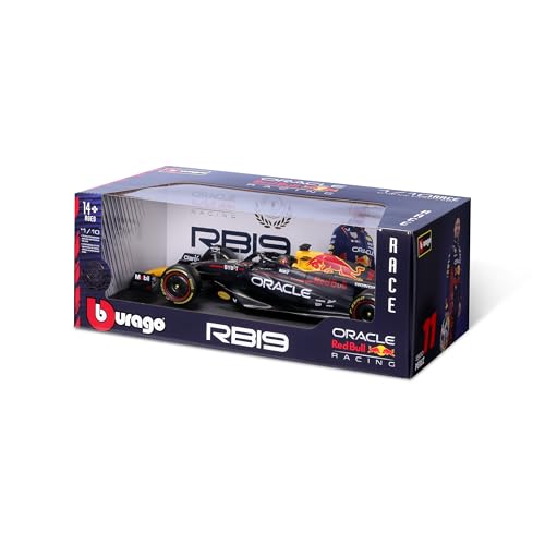 Bburago Formula 1 RED Bull RB19 - Verstappen with Helmet - 1:18 Scale - Incredibly Detailed Die-Cast Replica Collectible F1 Race Car - Image 2