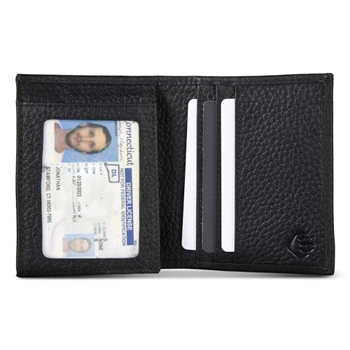WOLVERINE Men's Bifold Wallet | RFID Protection | Card Slots | Bill Pocket | Durable | Rugged | Leather | Canvas, Marquette-Black, One Size3