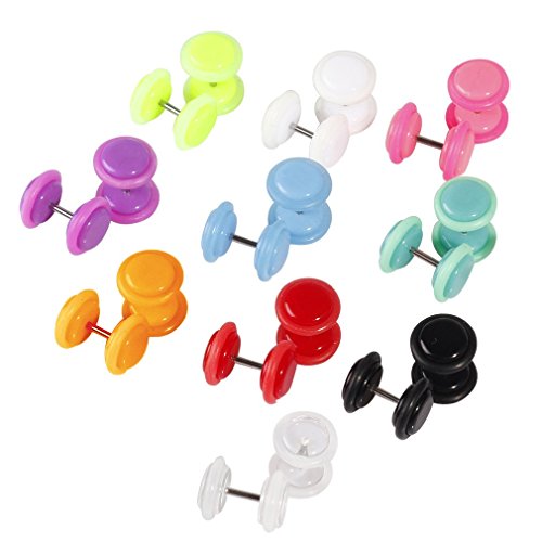 BodyJ4You 20 Pieces Fake Plugs Gauges Kit 16 Gauge (1.2mm) No Duplicate 10PC