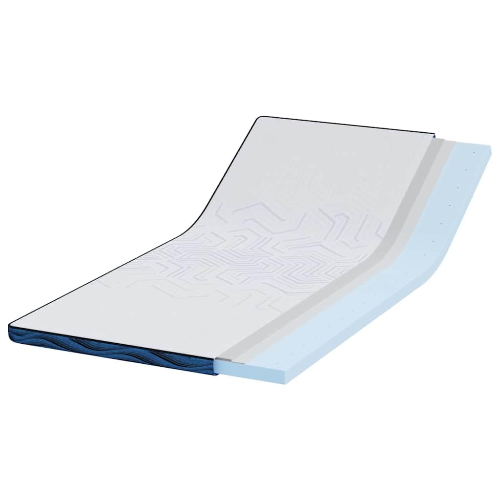 Cubrecolchón blanco 120 x 200 cm de espuma con memoria con funda Jacquard, sobrecolchón de espuma de poliuretano de alta densidad para comodidad y soporte