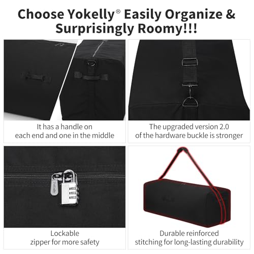 36 Inch Canvas Duffel Bag 100L Extra Large Luggage Duffle for Travel Sport and Camping (Black)4