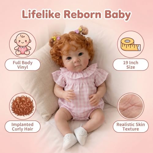 Muñeca realista bebé reborn de vinilo 18 pulgadas miniatura 5