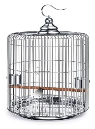 Vogelkäfig Edelstahl Runder Käfig für Papageien und Kanarienvögel- Kreatives Design für Sittiche und kleine Vögel
