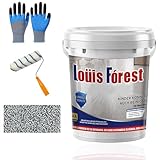 Louis Forest Epoxy Floor Paint, High-Gloss Marble Effect Coating, Epoxy Colored Sand Floor Paint, Wear-Resistant and Non-Slip for Indoor Outdoor (0.5KG-Sesame gray)