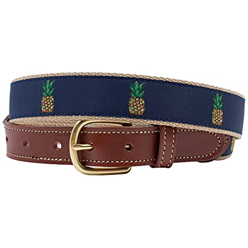 COUNTRY CLUB PREP Perspicacious Pineapple Leather Tab Belt