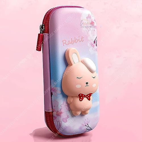 Image of Pencil Case, Cute Cartoon Pencil Pouch 3D Embossed Design Novelty Pencil for Case Gift for Students Kids (Cat Pink Small)