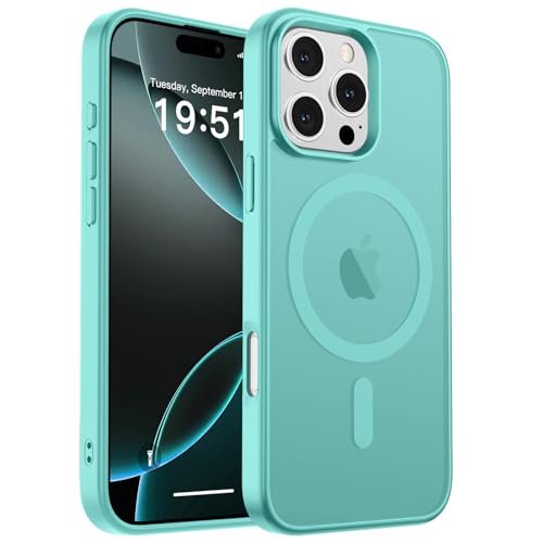 Protection iPhone 16 Pro zapica bleu vert pour éviter les rayures avec aimant MagSafe puissant