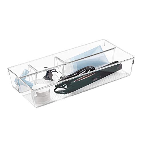 iDesign Clarity BPA-Free Plastic Divided Drawer Organizer Tray - 7.5
