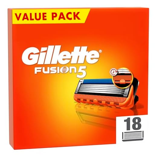 Gillette Fusion 5 Rasierklingen, 18 Ersatzklingen für Nassrasierer Herren mit 5-fach Klinge