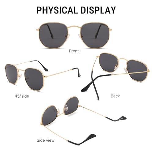 Pro Acme Polarized Hexagon Sunglasses for Women Men Square Metal Frame UV Protection for Driving Outdoor3