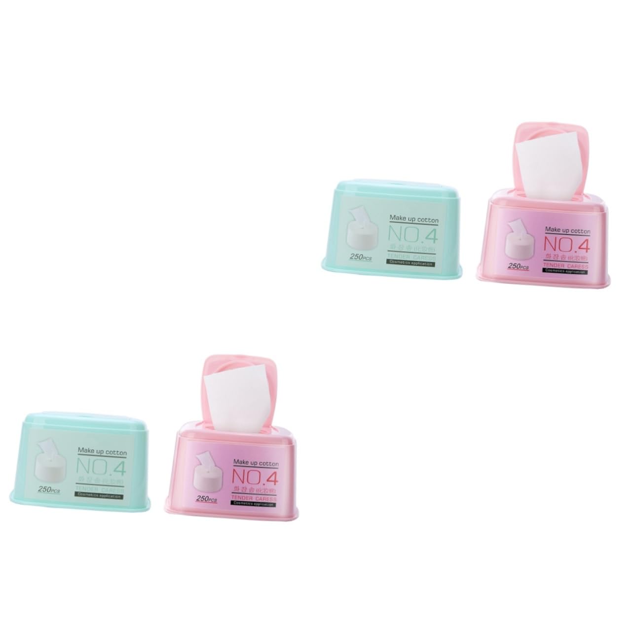 FRCOLOR 4pezzi Cotton Pads Per Rimozione Makeup Morbidi e Delicati Estratti Per Detersione Viso e Unghie Strumento Di Bellezza Multiuso Confezione Random Colorata